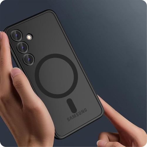 Dėklas Reach Matte MagSafe Samsung S937 S25 Edge juodas