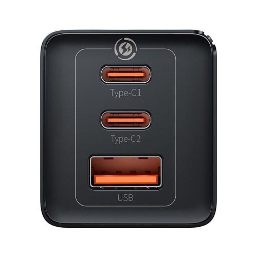 Įkroviklis Baseus GaN5 Pro 65W 2xUSB-C/USB-A + USB-C to USB-C cable juodas CCGP120201