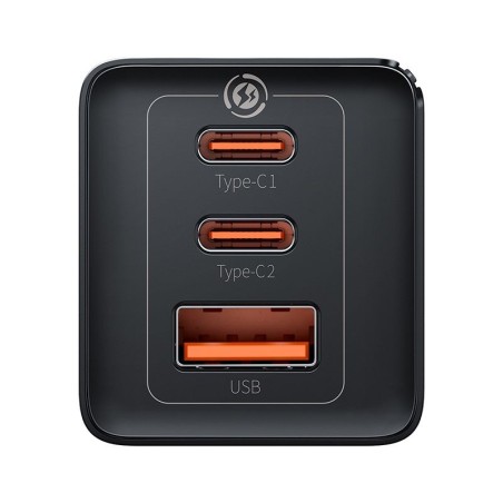 Įkroviklis Baseus GaN5 Pro 65W 2xUSB-C/USB-A + USB-C to USB-C cable juodas CCGP120201