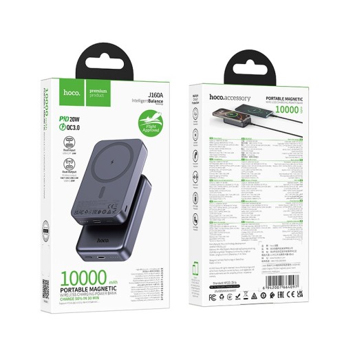 Išorinė baterija Power Bank Hoco J160A PD20W MagSafe 10000mAh juoda