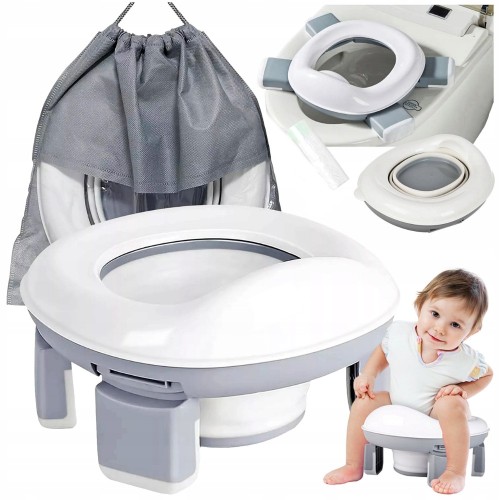 Kelioninis puodukas vaikams Reach Portable Potty 3in1 baltas/pilkas