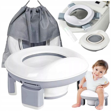 Kelioninis puodukas vaikams Reach Portable Potty 3in1 baltas/pilkas