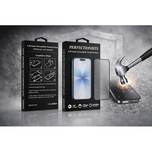 LCD apsauginis stikliukas Perfectionists 2.5D Super Strong Matte Tempered Glass Apple iPhone 16 Pro Max juodas