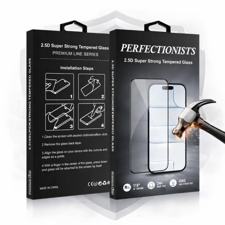 LCD apsauginis stikliukas Perfectionists 2.5D Super Strong Tempered Glass Apple iPhone 15 Plus/16 Plus juodas