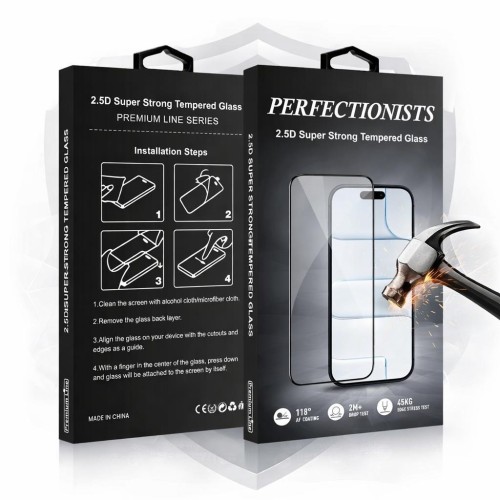 LCD apsauginis stikliukas Perfectionists 2.5D Super Strong Tempered Glass Apple iPhone 16 Pro juodas
