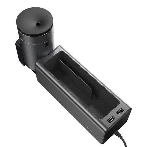 Metalinis porankio konsolės organaizeris Baseus Deluxe dual USB juodas CRCWH-A01