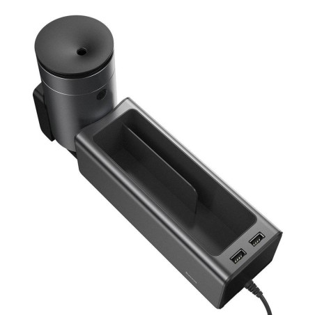 Metalinis porankio konsolės organaizeris Baseus Deluxe dual USB juodas CRCWH-A01