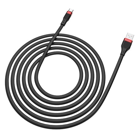 USB kabelis Hoco U72 Type-C 1.2m silikoninis juodas