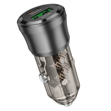 Automobilinis įkroviklis Borofone BZ25 38W USB-C/USB-A juodas
