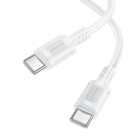 USB kabelis Borofone BX111 60W USB-C to USB-C 1.0m baltas