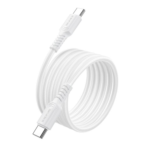 USB kabelis Borofone BX116 60W USB-C to USB-C 1.0m baltas
