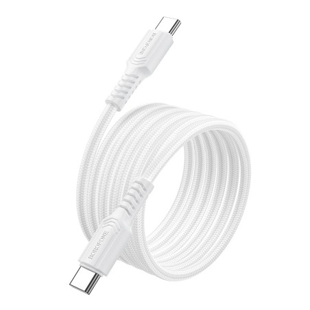 USB kabelis Borofone BX116 60W USB-C to USB-C 1.0m baltas