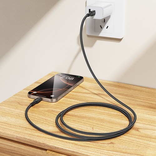 USB kabelis Borofone BX116 60W USB-C to USB-C 1.0m juodas