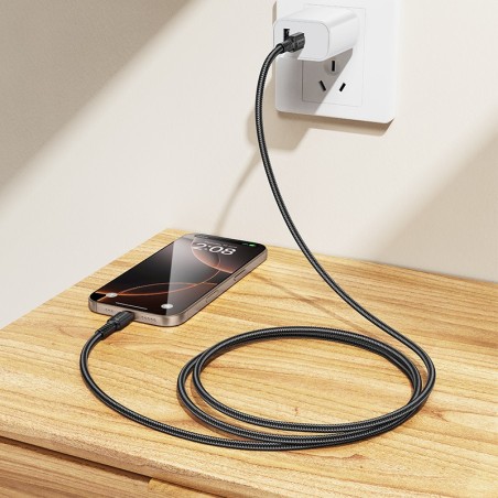USB kabelis Borofone BX116 60W USB-C to USB-C 1.0m juodas