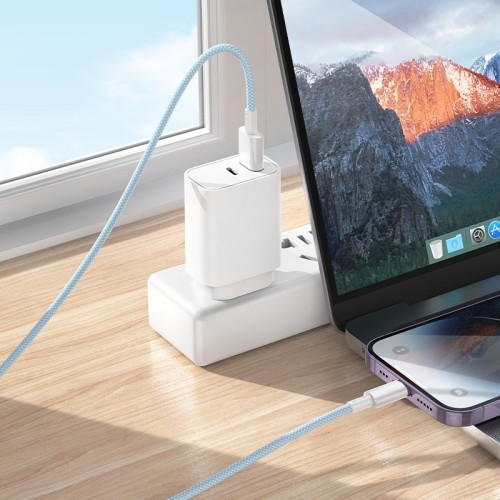 USB kabelis Borofone BX117 USB-A to Lightning 1.0m baltas