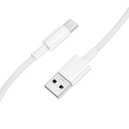 USB kabelis Borofone BX117 USB-A to USB-C 1.0m baltas