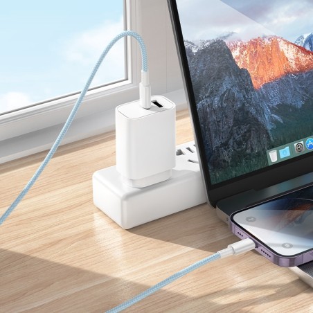 USB kabelis Borofone BX117 USB-C to Lightning 1.0m baltas