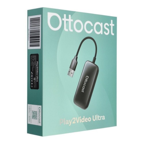 Belaidis CarPlay/Android Auto adapteris Ottocast Play2Video Ultra juodas