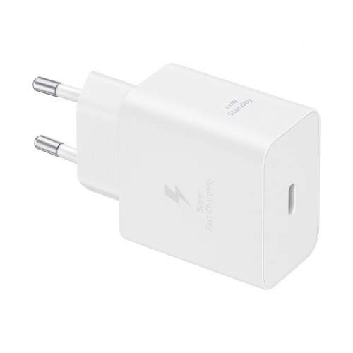 Įkroviklis Samsung EP-T4511XWEGEU 45W USB-C + USB-C to USB-C cable 1.8m baltas