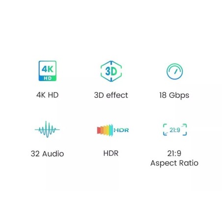 Kabelis Ugreen HD119 HDMI to HDMI 2.0m juodas (40101)