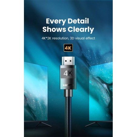 Kabelis Ugreen HD119 HDMI to HDMI 2.0m juodas (40101)