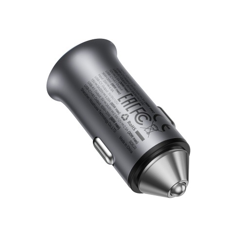 Automobilinis įkroviklis Acefast B16 95W USB-C/USB-A pilkas
