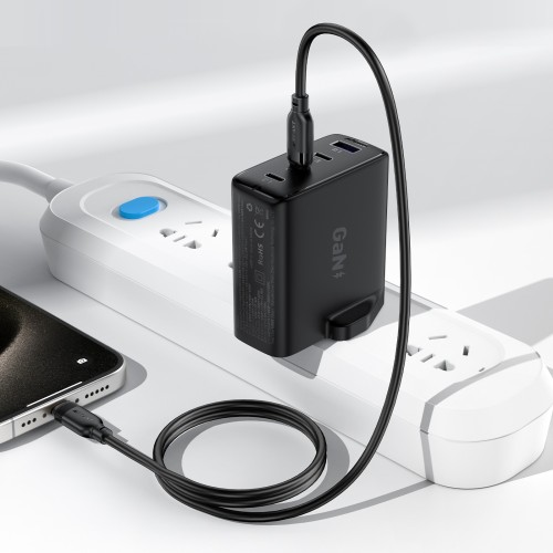 USB kabelis Acefast C16-01 USB-C to Lightning 1.2m juodas