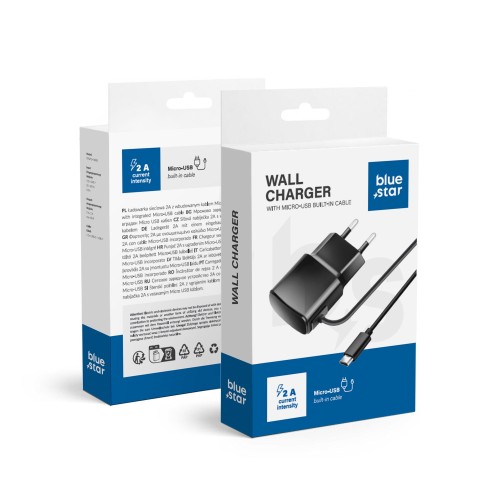 Įkroviklis Blue Star 10W MicroUSB juodas