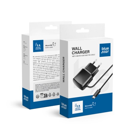 Įkroviklis Blue Star 10W MicroUSB juodas