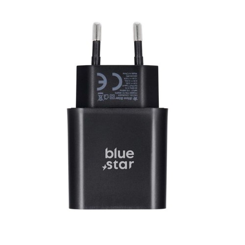 Įkroviklis Blue Star 25W USB-C + USB-C to USB-C cable juodas