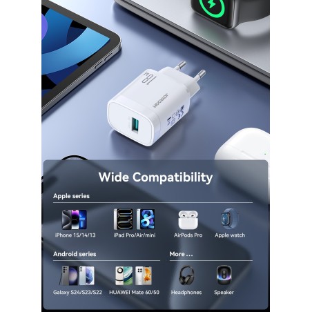 Įkroviklis Joyroom JR-TF4 18W USB-A + USB-A to USB-C cable 1.0m juodas