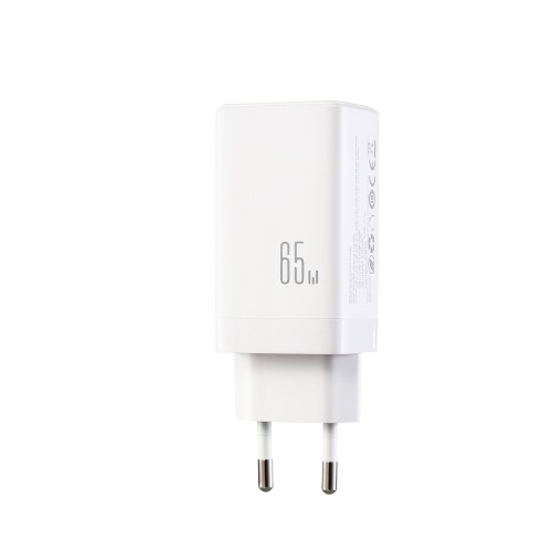 Įkroviklis Joyroom JR-TG10 GaN 65W 2xUSB-C/USB-A + USB-C to USB-C 100W 1.2m cable baltas