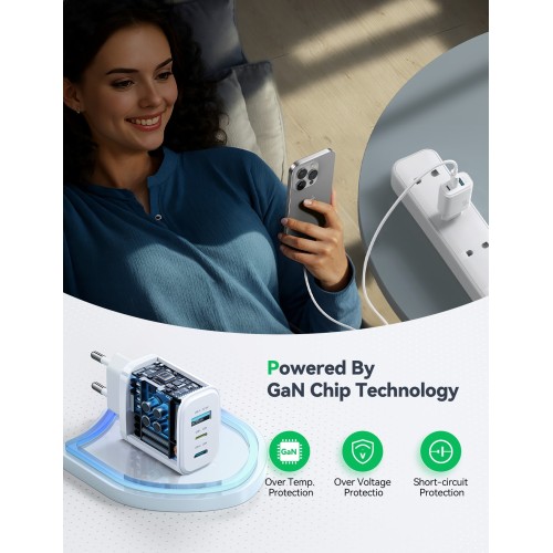 Įkroviklis Joyroom JR-TG6 30W 2xUSB-C/USB-A baltas