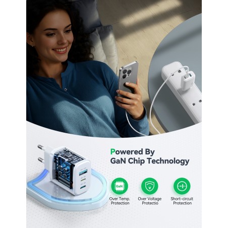 Įkroviklis Joyroom JR-TG6 30W 2xUSB-C/USB-A baltas