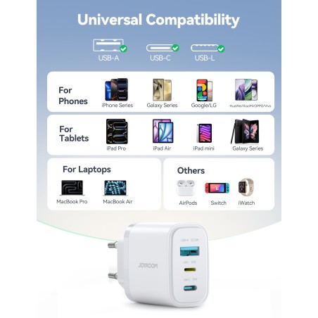 Įkroviklis Joyroom JR-TG6 30W 2xUSB-C/USB-A baltas