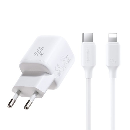 Įkroviklis Joyroom JR-TG7 33W USB-C/USB-A + USB-C to Lightning 30W 1.0m cable baltas