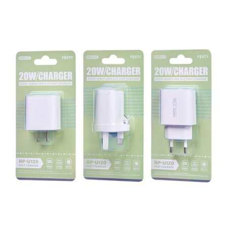Įkroviklis Remax RP-U120 20W USB-C/USB-A baltas