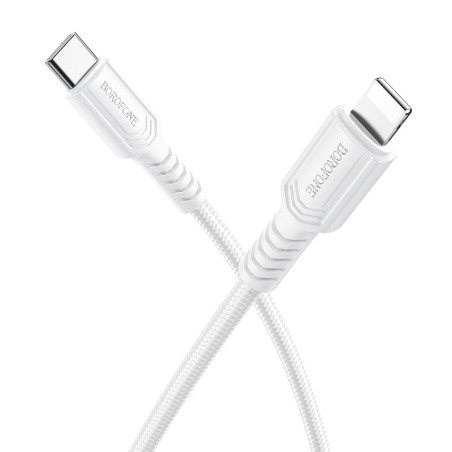 USB kabelis Borofone BX116 USB-C to Lightning 1.0m baltas