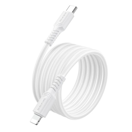 USB kabelis Borofone BX116 USB-C to Lightning 1.0m baltas
