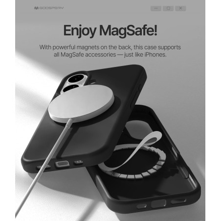 Dėklas Mercury Pure Magsafe Silicon Case Apple iPhone 16e/17e juodas