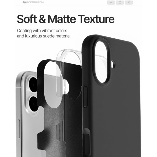 Dėklas Mercury Pure Magsafe Silicon Case Apple iPhone 16e/17e juodas
