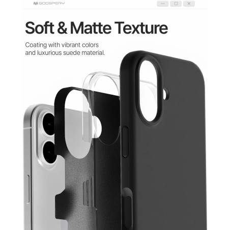 Dėklas Mercury Pure Magsafe Silicon Case Apple iPhone 16e/17e juodas
