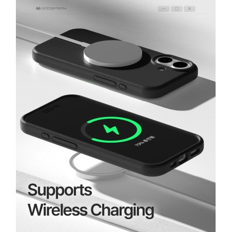 Dėklas Mercury Pure Magsafe Silicon Case Apple iPhone 16e/17e juodas