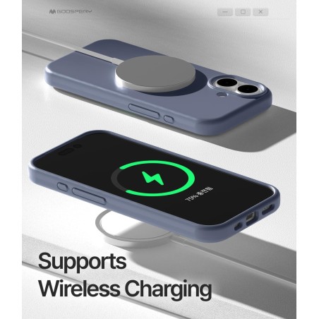 Dėklas Mercury Pure Magsafe Silicon Case Apple iPhone 16e/17e levandos pilka