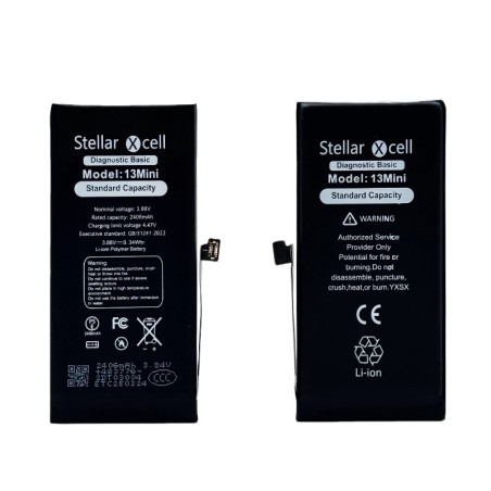Akumuliatorius StellarXcell Diagnostic Apple iPhone 13 mini 2410mAh (Standart Capacity + HQ Copy BMS)