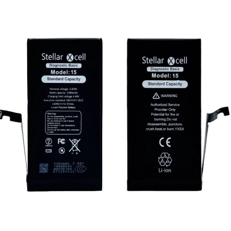 Akumuliatorius StellarXcell Diagnostic Apple iPhone 15 3349mAh (Standart Capacity + HQ Copy BMS)