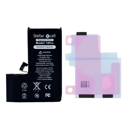 Akumuliatorius StellarXcell Diagnostic Apple iPhone 15 Pro 3274mAh (Standart Capacity + HQ Copy BMS)