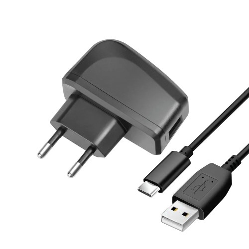 Įkroviklis Blue Star Lite 10W USB-A + USB-A to USB-C cable juodas